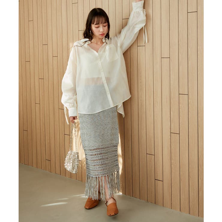 フリンジクロシェメッシュニットスカート | VIS  | 詳細画像7 