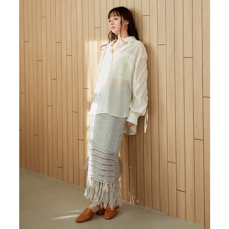 フリンジクロシェメッシュニットスカート | VIS  | 詳細画像8 