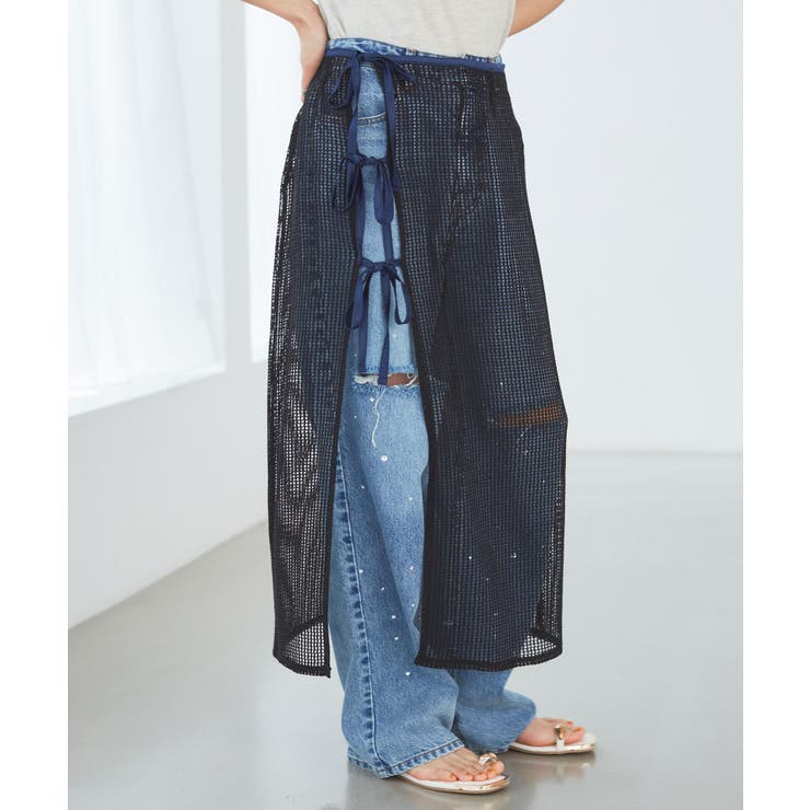 レイヤードラメメッシュIラインスカート | VIS  | 詳細画像10 