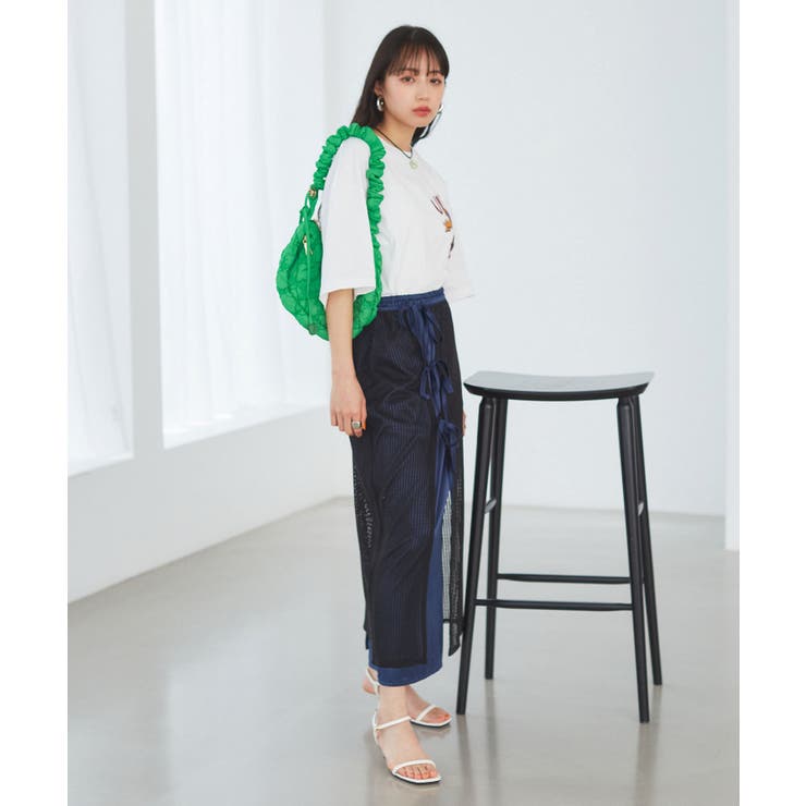 レイヤードラメメッシュIラインスカート | VIS  | 詳細画像11 