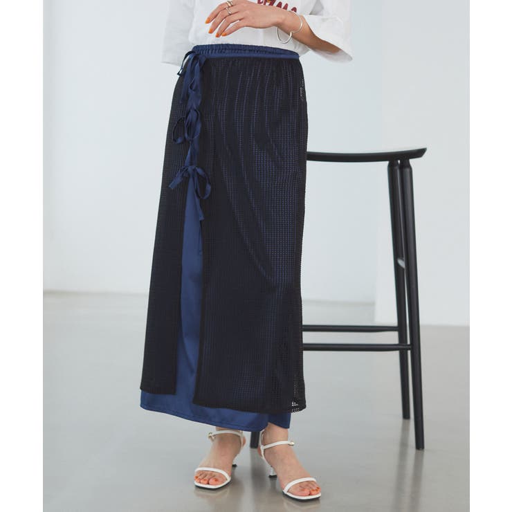 レイヤードラメメッシュIラインスカート | VIS  | 詳細画像13 