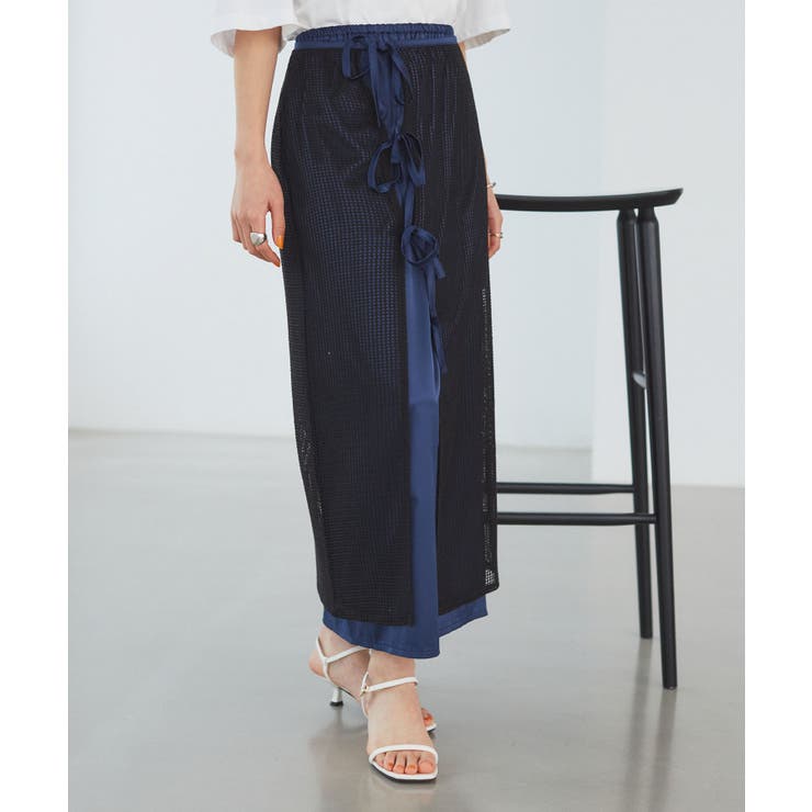 レイヤードラメメッシュIラインスカート | VIS  | 詳細画像14 