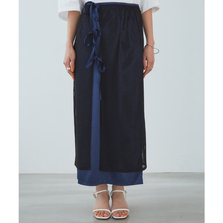 レイヤードラメメッシュIラインスカート | VIS  | 詳細画像15 