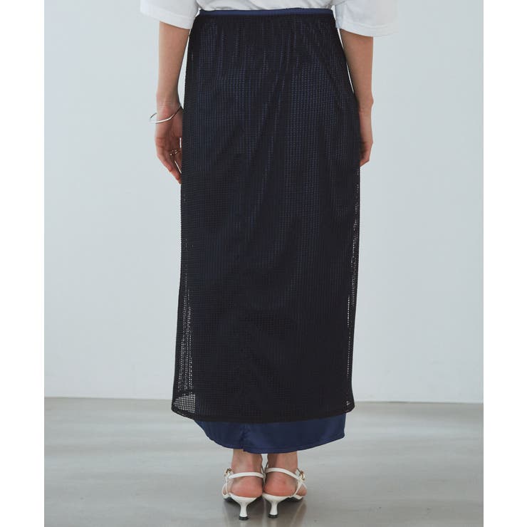 レイヤードラメメッシュIラインスカート | VIS  | 詳細画像17 