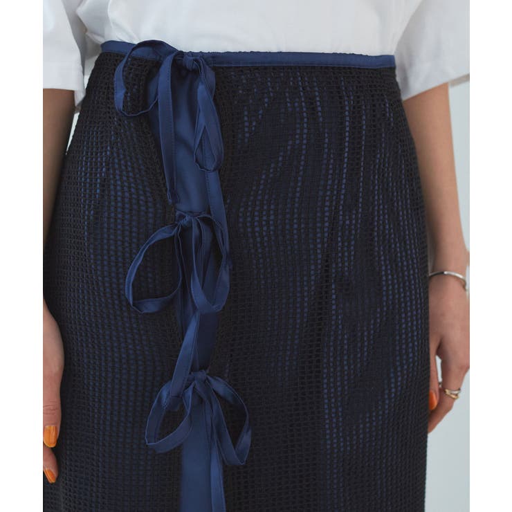 レイヤードラメメッシュIラインスカート | VIS  | 詳細画像18 