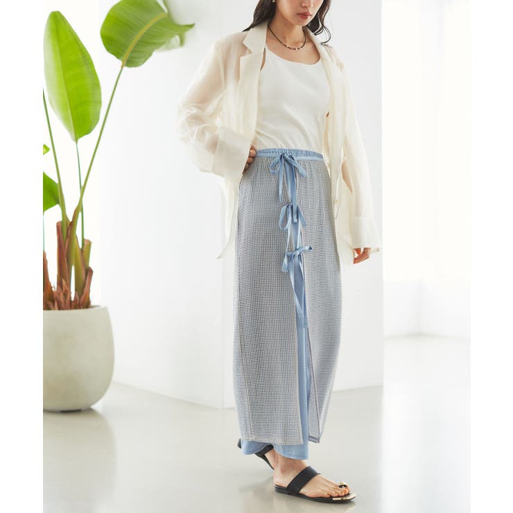 レイヤードラメメッシュIラインスカート | VIS  | 詳細画像5 