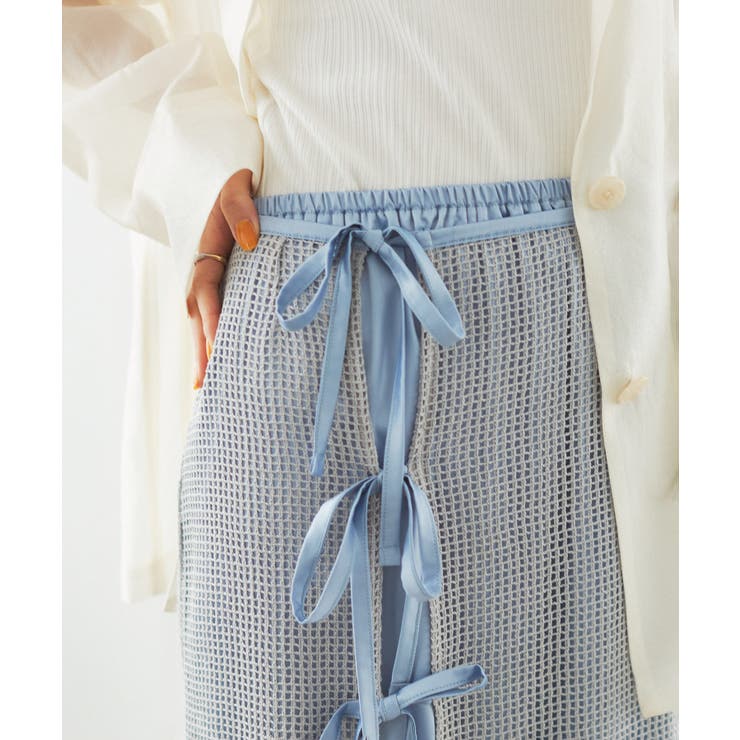 レイヤードラメメッシュIラインスカート | VIS  | 詳細画像6 