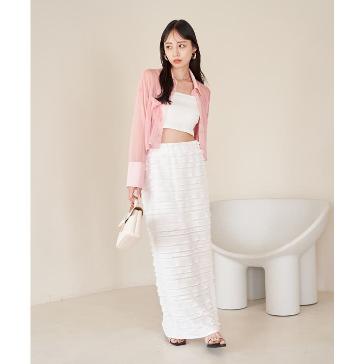 【選べる着丈】フリンジカットロングスカート【洗える】 | VIS  | 詳細画像13 