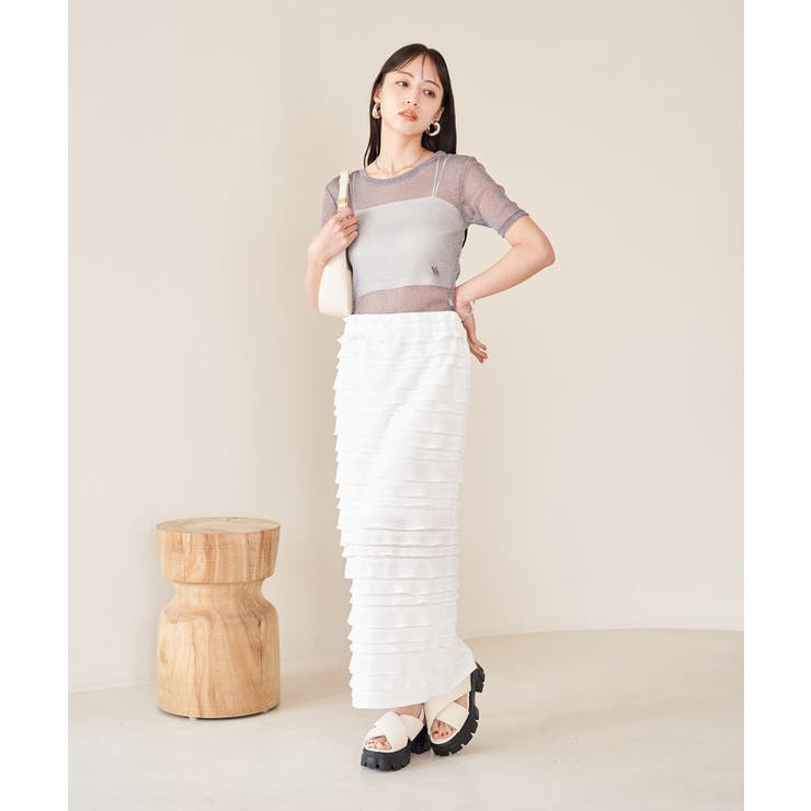 【選べる着丈】フリンジカットロングスカート【洗える】 | VIS  | 詳細画像17 