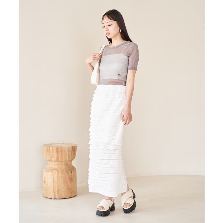 【選べる着丈】フリンジカットロングスカート【洗える】 | VIS  | 詳細画像18 