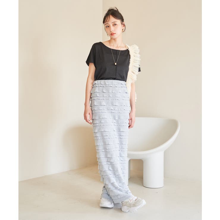 【選べる着丈】フリンジカットロングスカート【洗える】 | VIS  | 詳細画像2 