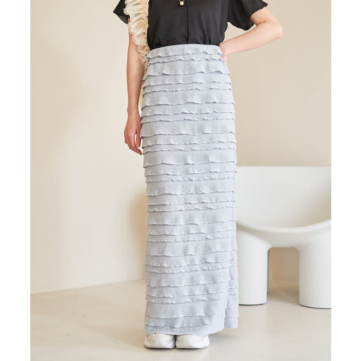 グレー系(09) | 【選べる着丈】フリンジカットロングスカート【洗える】 | VIS 