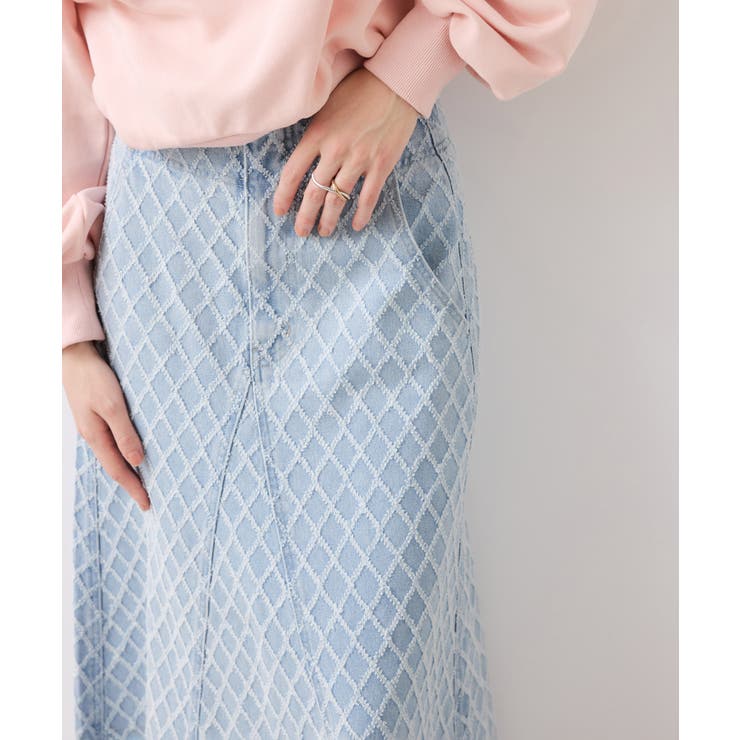 バックレースアップフレアデニムスカート/イージーケア | VIS  | 詳細画像14 