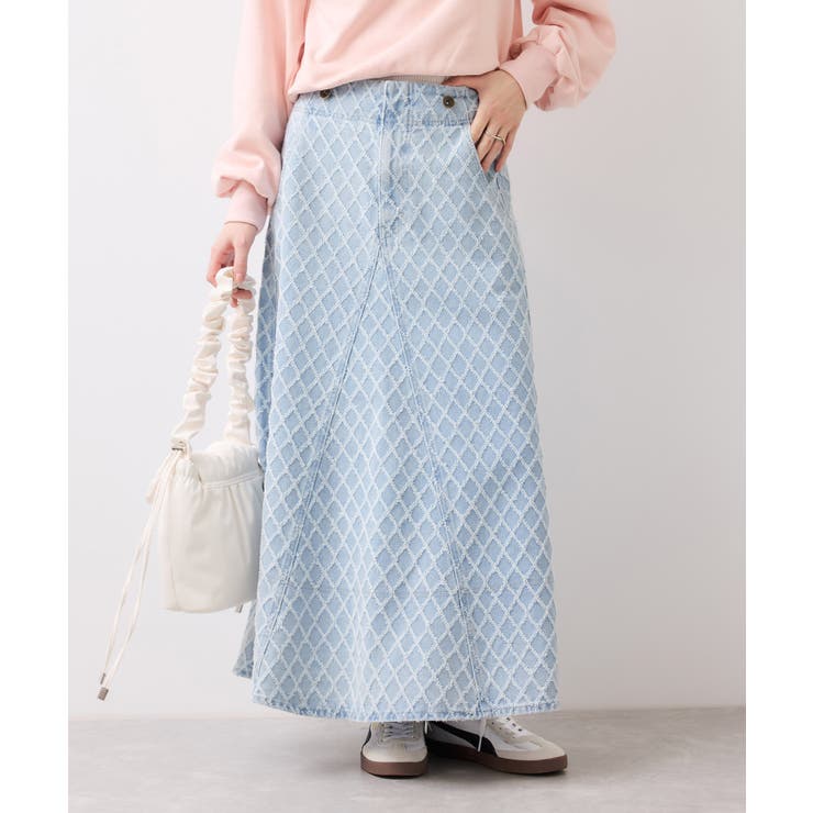 バックレースアップフレアデニムスカート/イージーケア | VIS  | 詳細画像16 