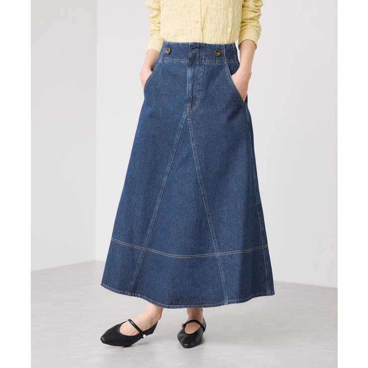 バックレースアップフレアデニムスカート/イージーケア | VIS  | 詳細画像21 