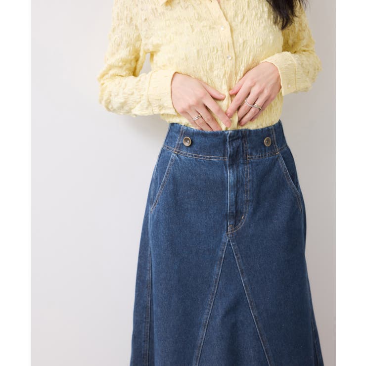 バックレースアップフレアデニムスカート/イージーケア | VIS  | 詳細画像22 