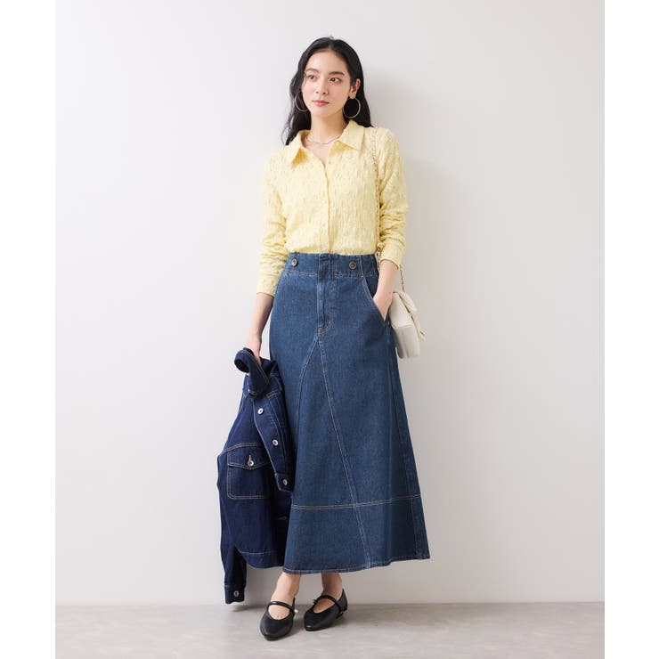 バックレースアップフレアデニムスカート/イージーケア | VIS  | 詳細画像25 