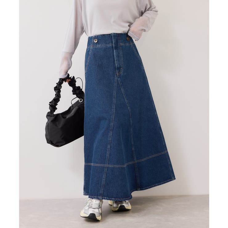 バックレースアップフレアデニムスカート/イージーケア | VIS  | 詳細画像28 