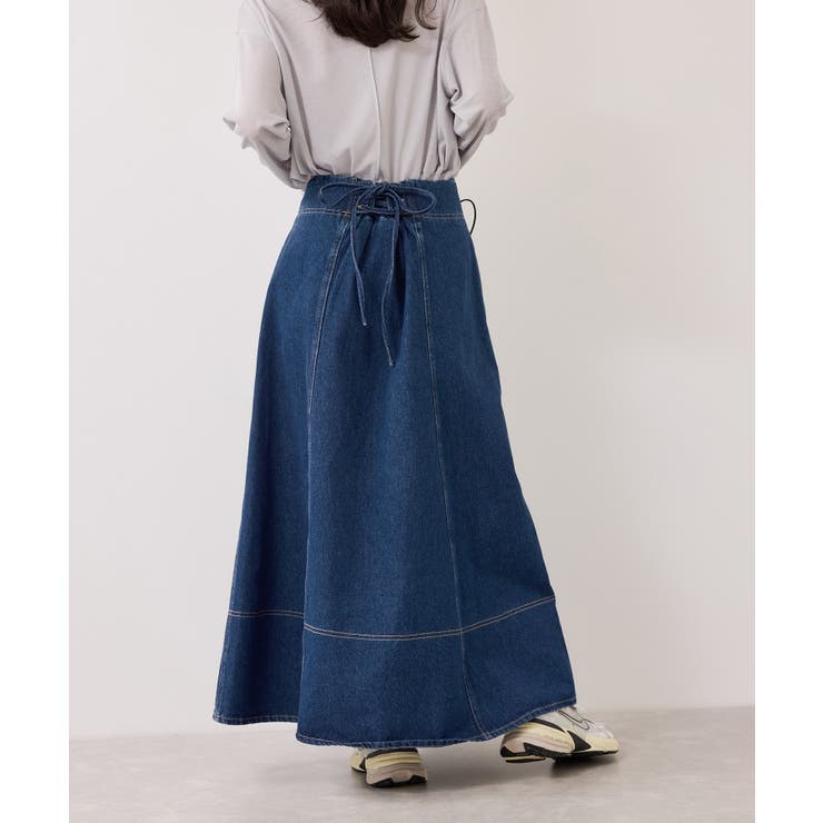 バックレースアップフレアデニムスカート/イージーケア | VIS  | 詳細画像29 