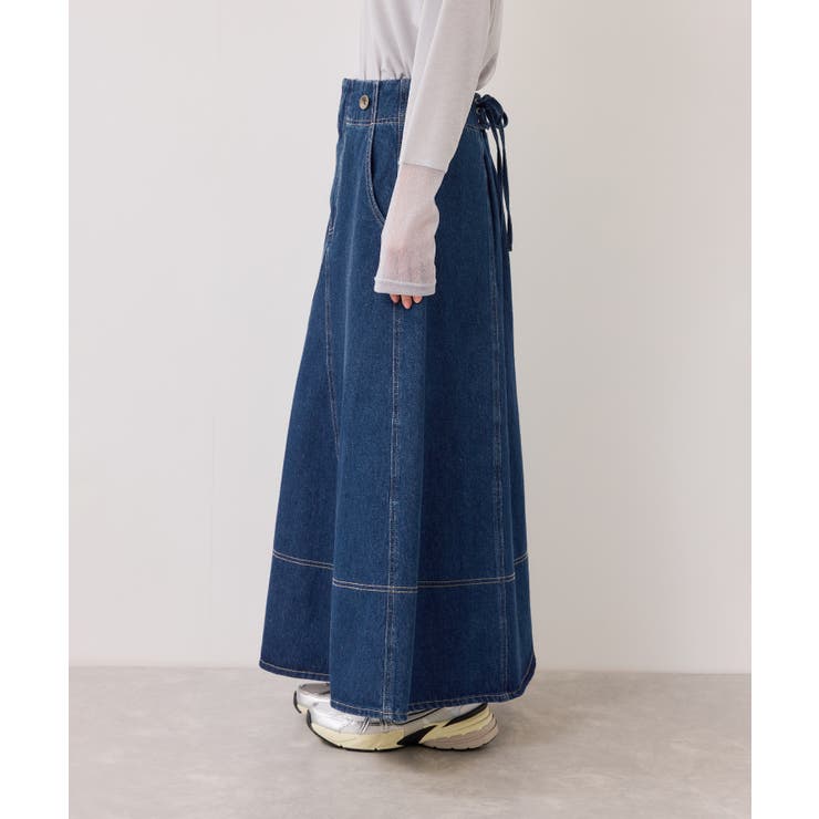 バックレースアップフレアデニムスカート/イージーケア | VIS  | 詳細画像31 