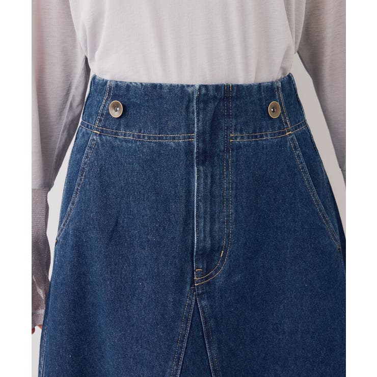 バックレースアップフレアデニムスカート/イージーケア | VIS  | 詳細画像33 