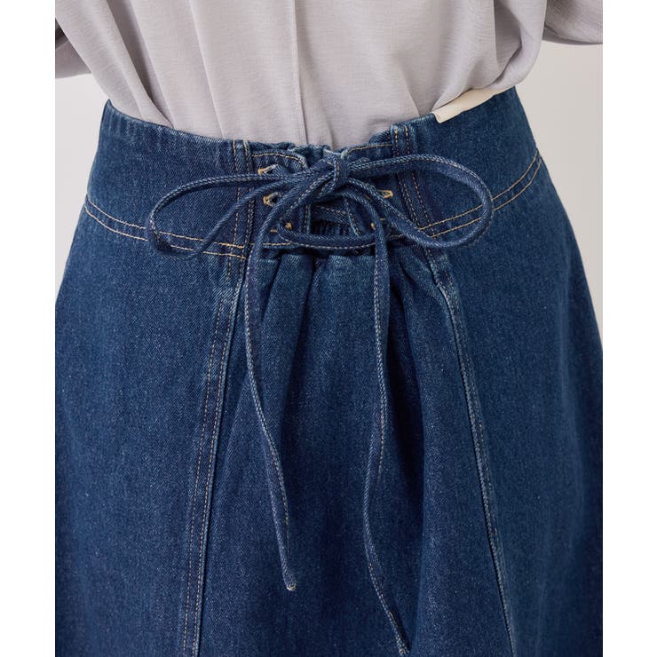 バックレースアップフレアデニムスカート/イージーケア | VIS  | 詳細画像34 