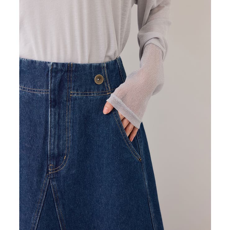 バックレースアップフレアデニムスカート/イージーケア | VIS  | 詳細画像35 