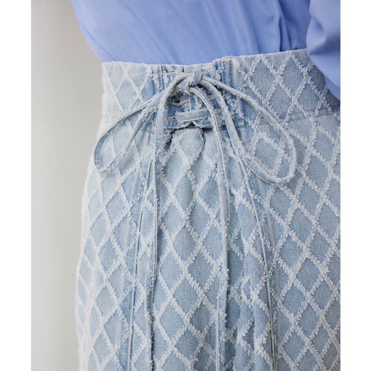 バックレースアップフレアデニムスカート/イージーケア | VIS  | 詳細画像6 