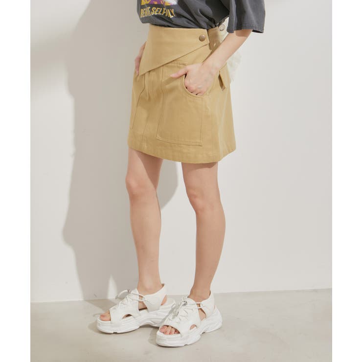 フラップ付き台形ミニスカート | VIS  | 詳細画像3 