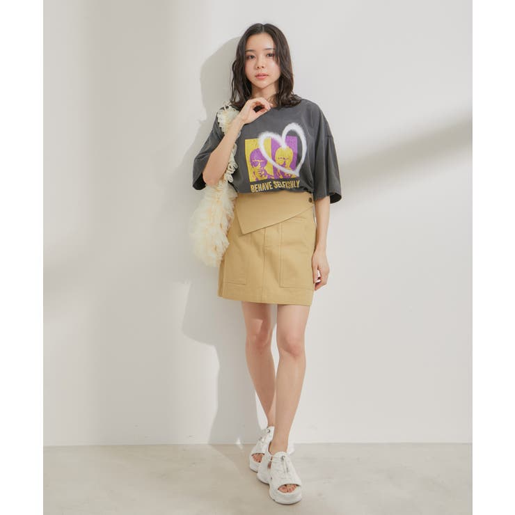 フラップ付き台形ミニスカート | VIS  | 詳細画像5 