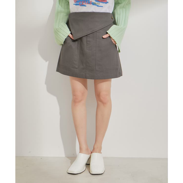 フラップ付き台形ミニスカート | VIS  | 詳細画像6 