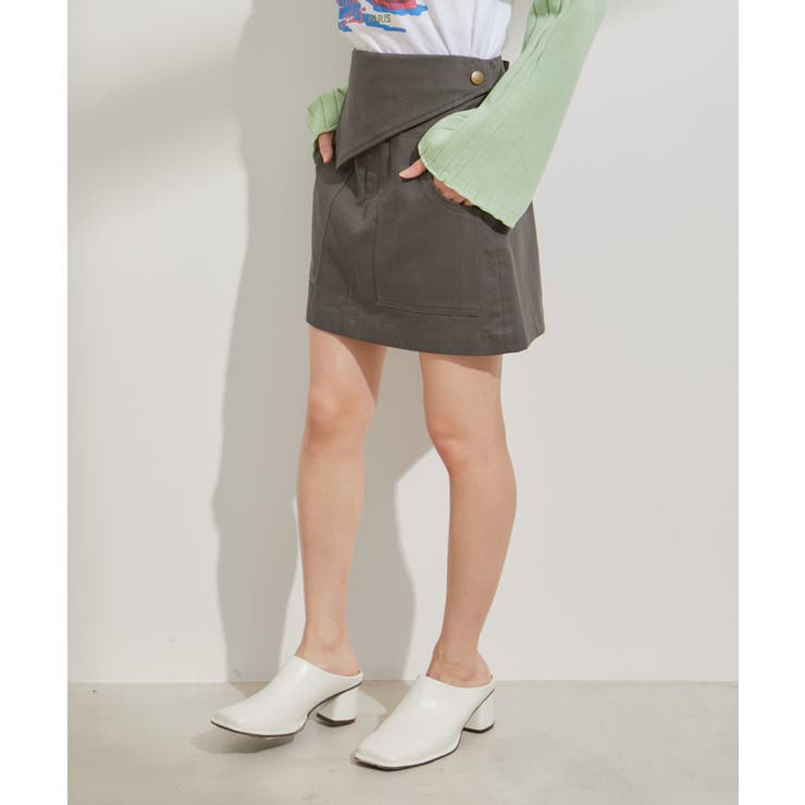 フラップ付き台形ミニスカート | VIS  | 詳細画像7 