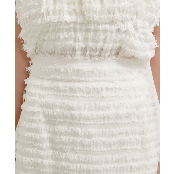 【洗える】フリンジジャガードスリット入りロングスカート | VIS  | 詳細画像16 