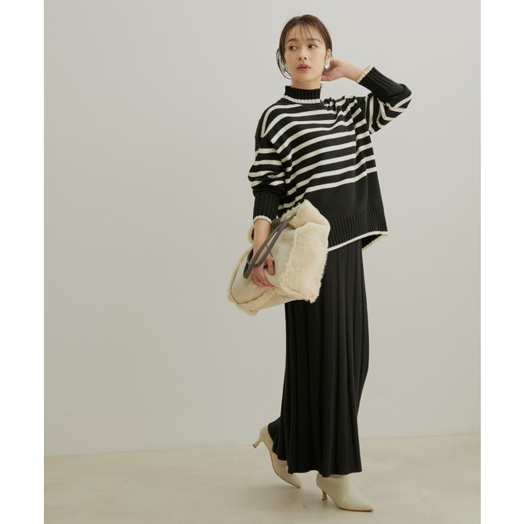 セットアップ対応】【洗える】プリーツニットスカート[品番