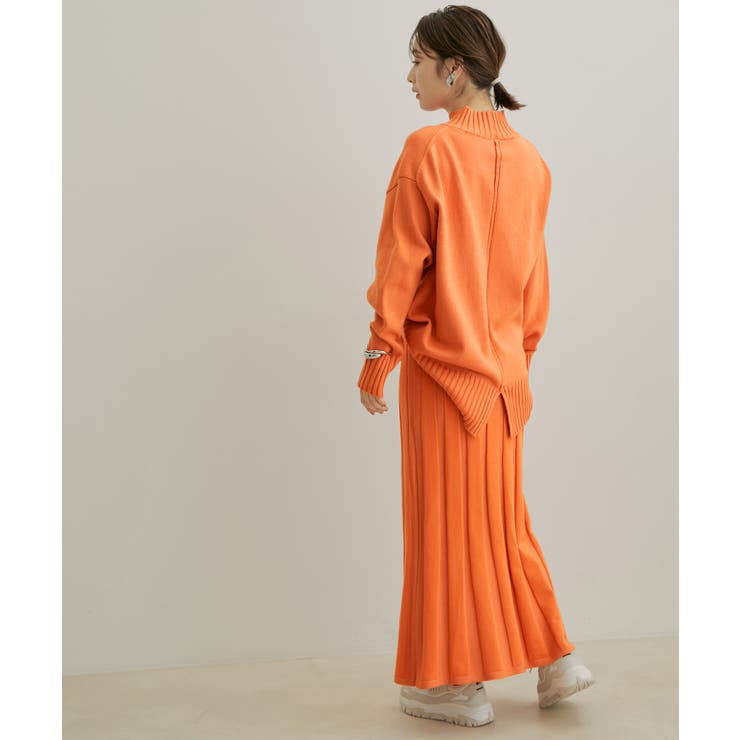 セットアップ対応】【洗える】プリーツニットスカート[品番