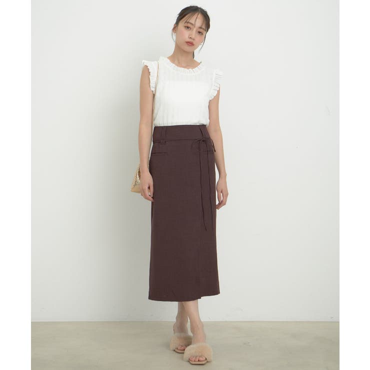 新品】Liesse リエス トップヘリンボーンベルト付きスカート