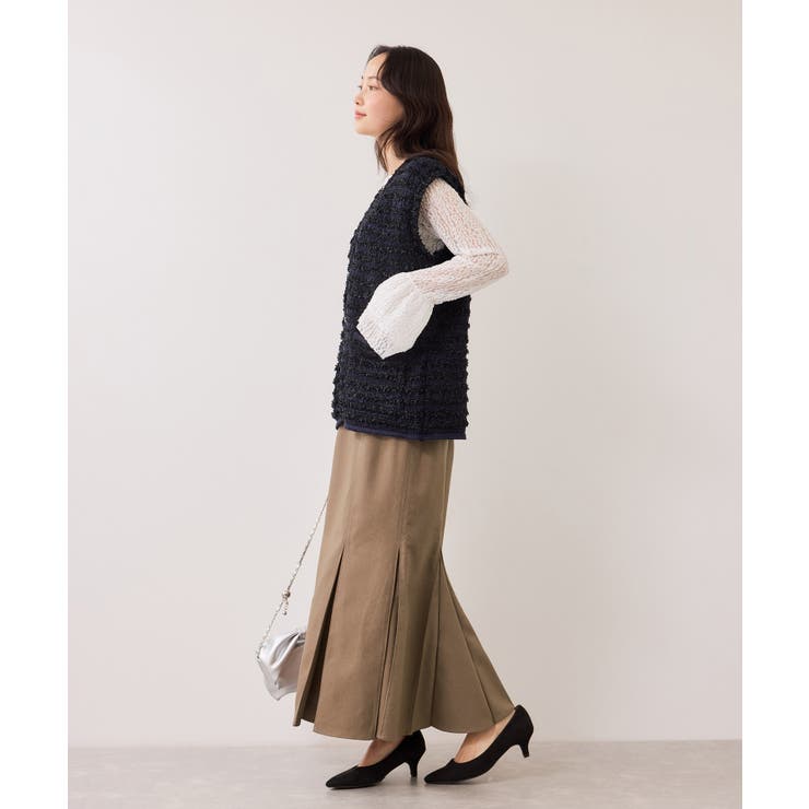 ボックスプリーツマーメイドスカート/イージーケア・防シワ | VIS  | 詳細画像3 