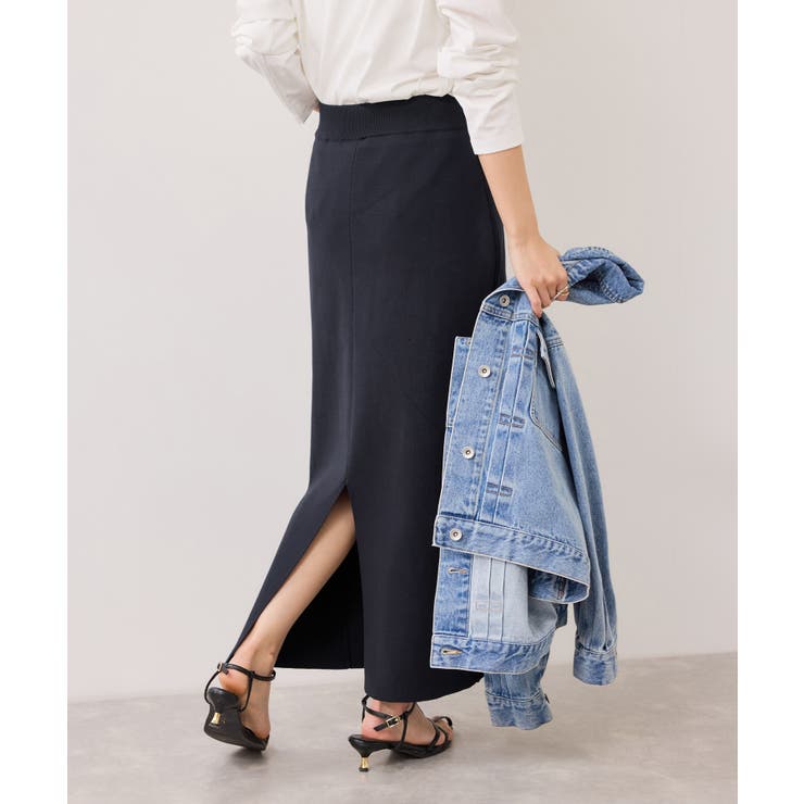 ピンタックデザインニットスカート | VIS  | 詳細画像4 