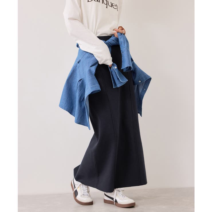 ピンタックデザインニットスカート | VIS  | 詳細画像6 