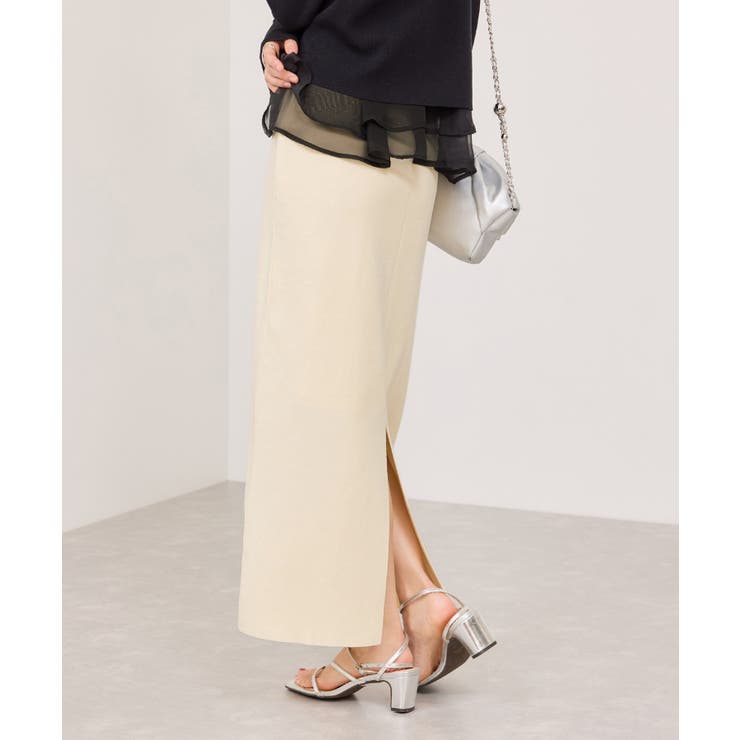 オフホワイト(15) | ピンタックデザインニットスカート | VIS 