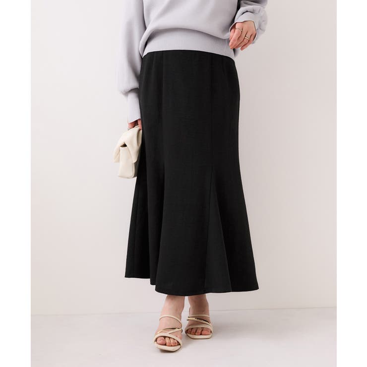 ブラック(01) | 美easyリネンライクマーメイドスカート イージーケア 接触冷感 | VIS 