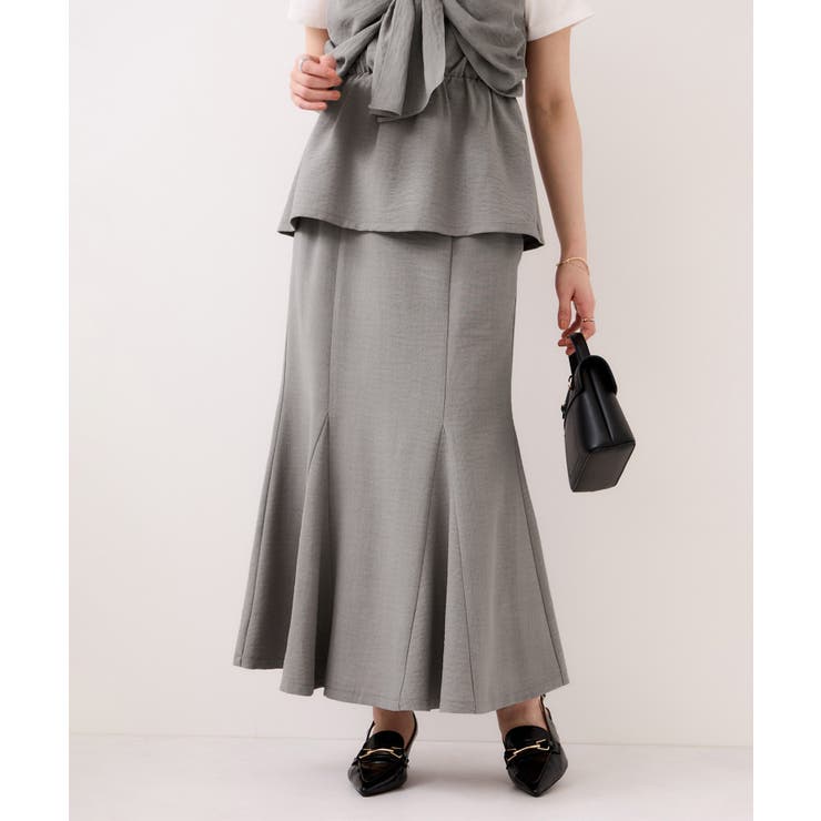 グレー(07) | 美easyリネンライクマーメイドスカート イージーケア 接触冷感 | VIS 