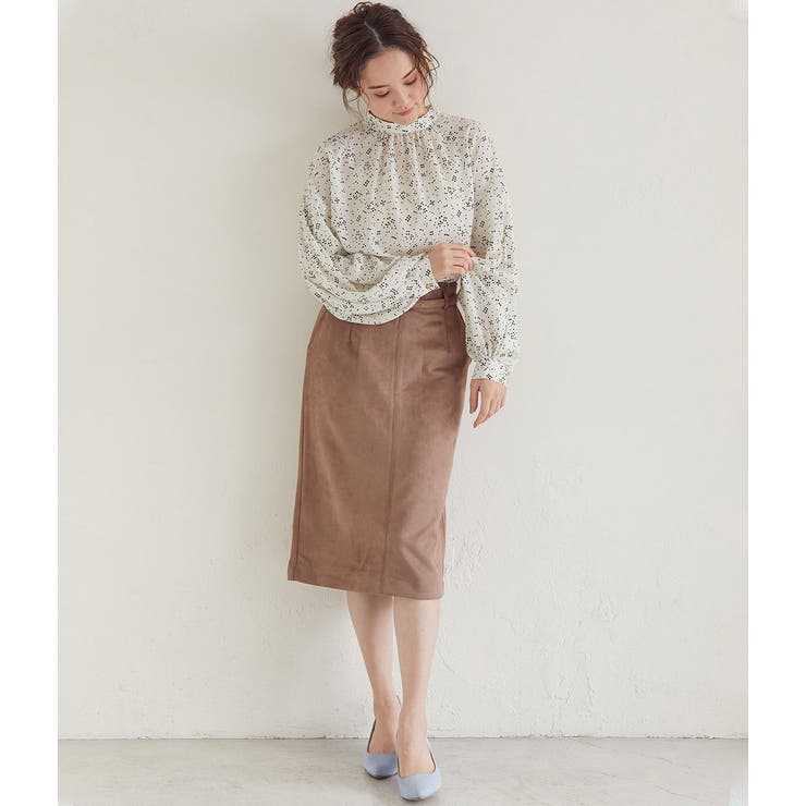 【MACHINE WASHABLE】 エコスエードタイトスカート | VIS  | 詳細画像12 