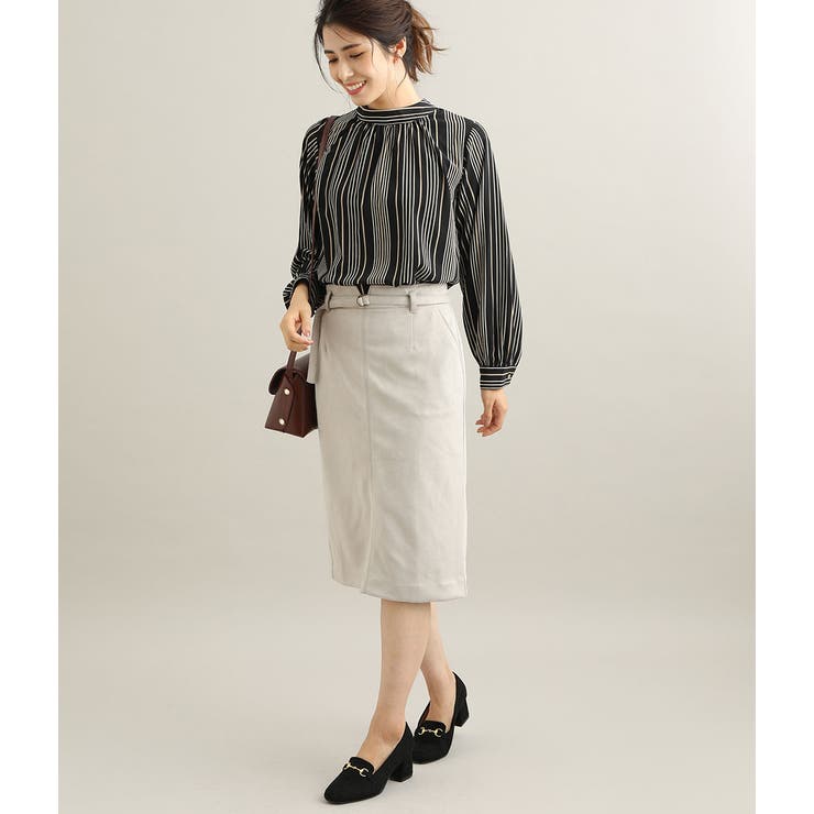 【MACHINE WASHABLE】 エコスエードタイトスカート | VIS  | 詳細画像17 