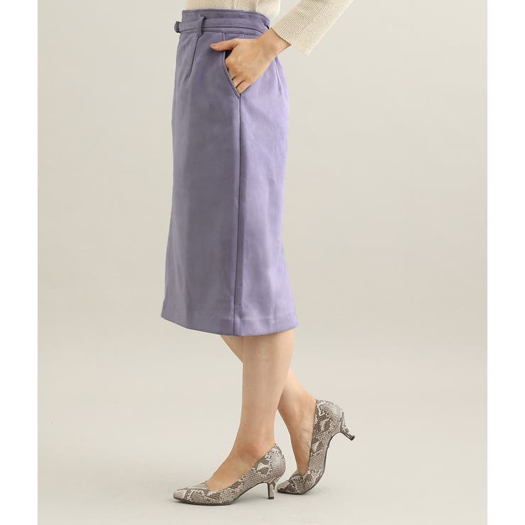 【MACHINE WASHABLE】 エコスエードタイトスカート | VIS  | 詳細画像2 