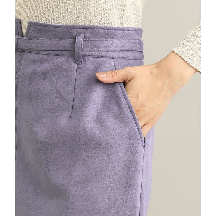 【MACHINE WASHABLE】 エコスエードタイトスカート | VIS  | 詳細画像6 