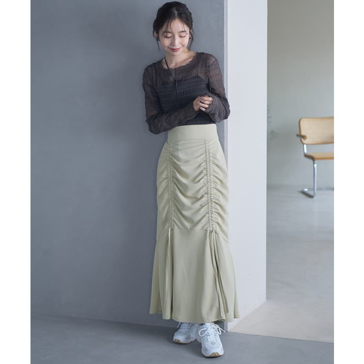 【洗える】ドロストマーメイドスカート | VIS  | 詳細画像14 