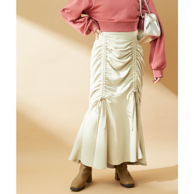 ベージュ(27) | 【洗える】ドロストマーメイドスカート | VIS 