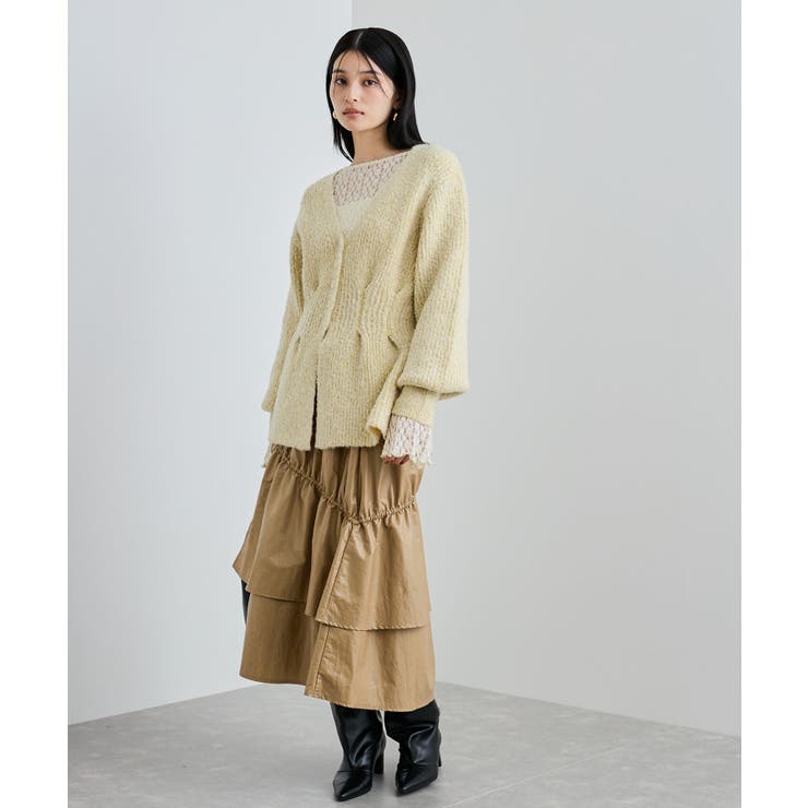 チンツ加工ギャザーロングスカート | VIS  | 詳細画像5 