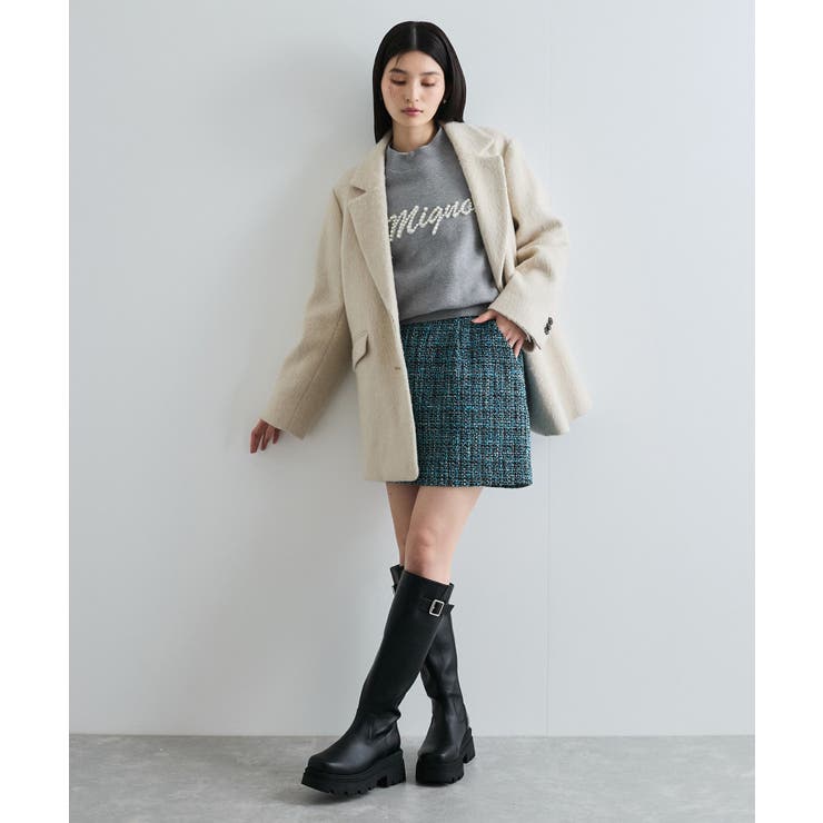 【洗える】ラメツイード&千鳥柄ミニスカート | VIS  | 詳細画像10 